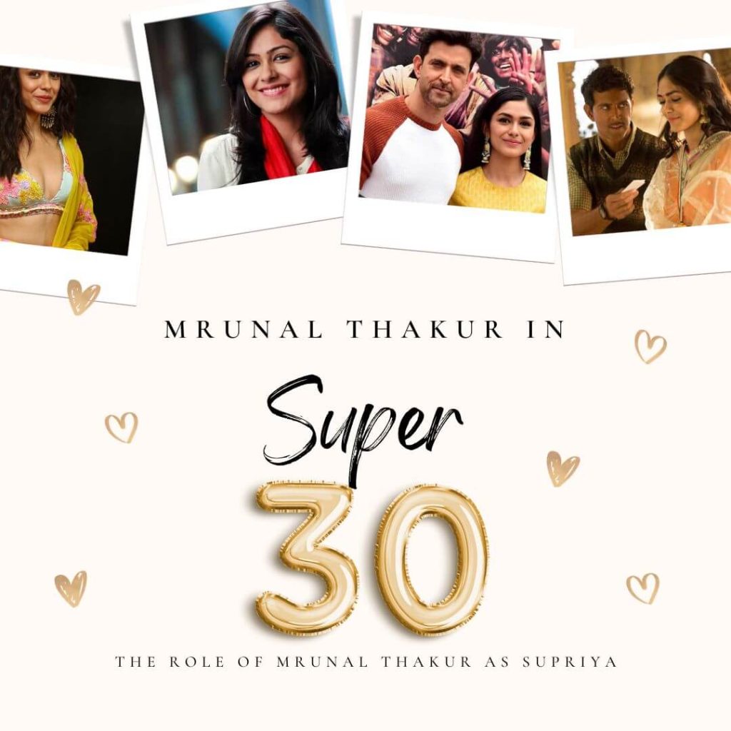 Mrunal Thakur images with hritik in super 30 movie